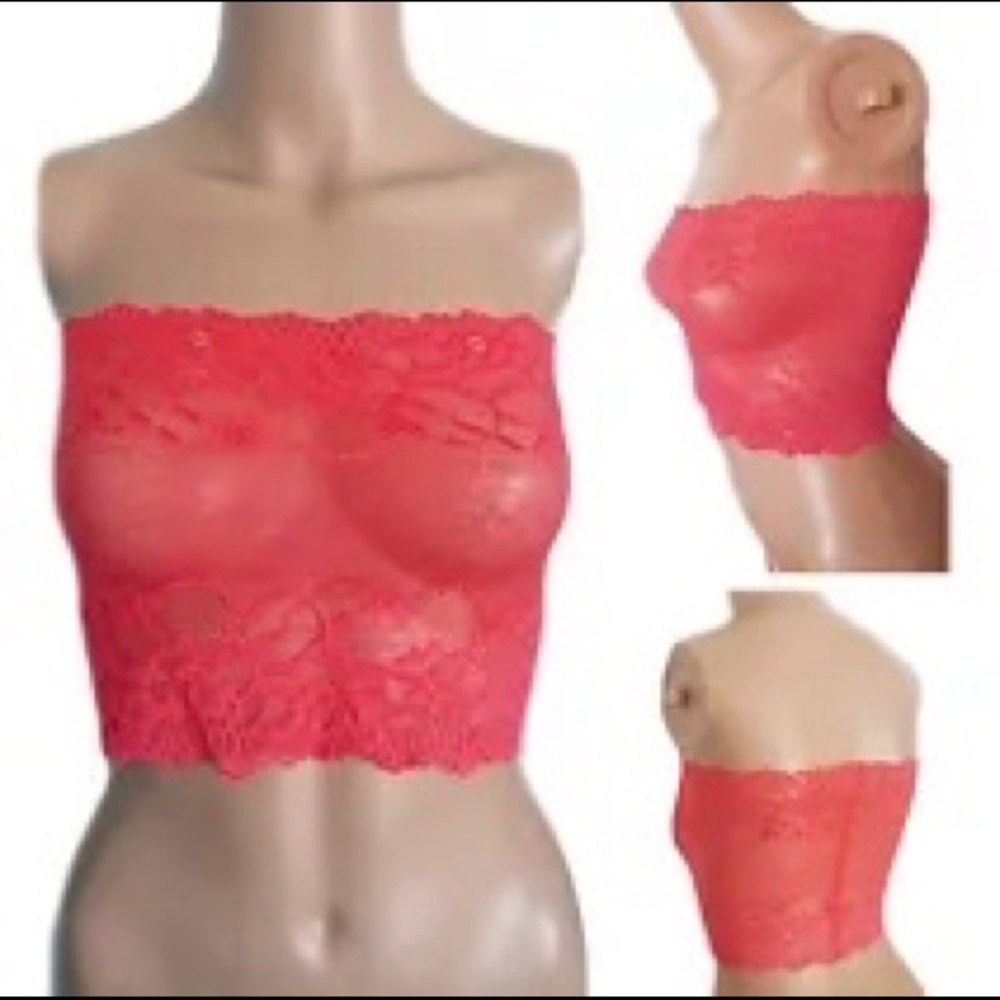 Pink floral lace bandeau, NEW, Sexy!